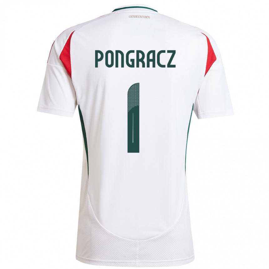 Niño Fútbol Camiseta Hungría Agness Pongracz #1 Blanco 2ª Equipación 24-26 Perú