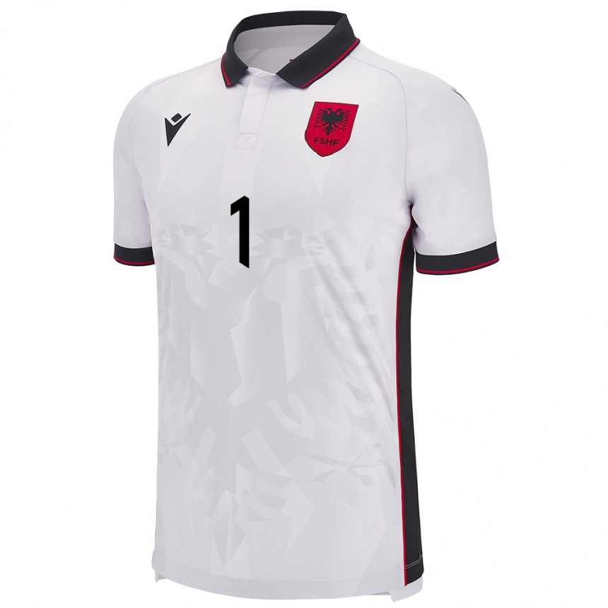 Niño Fútbol Camiseta Albania Etrit Berisha #1 Blanco 2ª Equipación 24-26 Perú