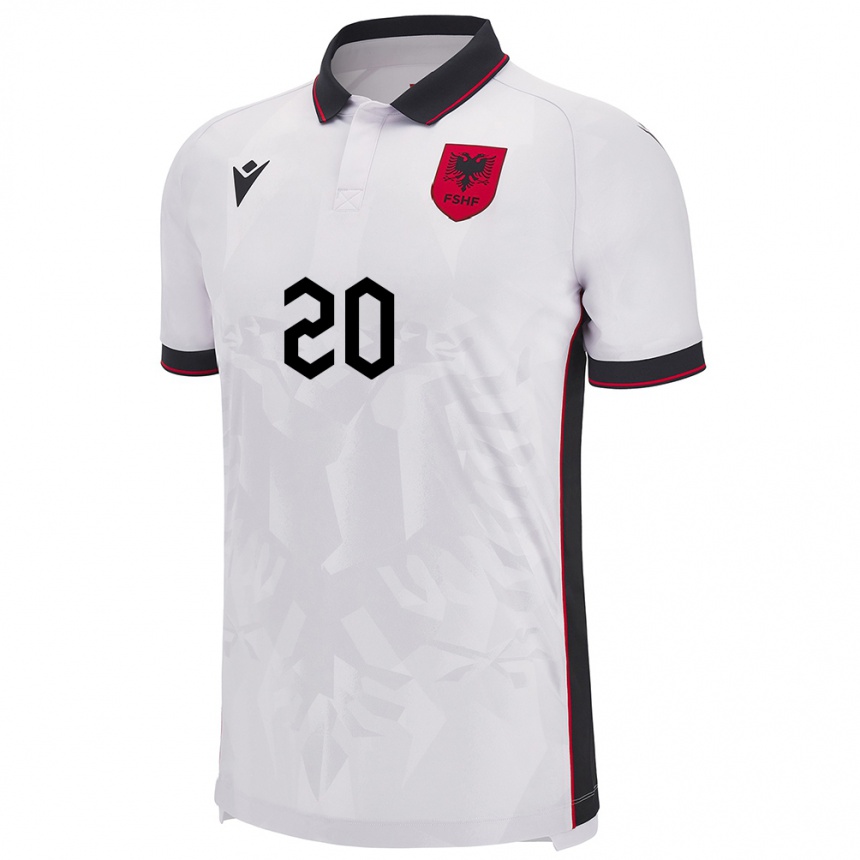 Niño Fútbol Camiseta Albania Ylber Ramadani #20 Blanco 2ª Equipación 24-26 Perú