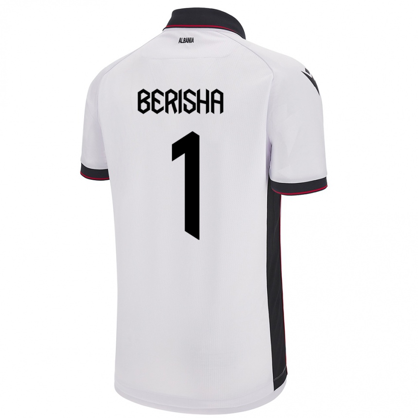 Niño Fútbol Camiseta Albania Etrit Berisha #1 Blanco 2ª Equipación 24-26 Perú