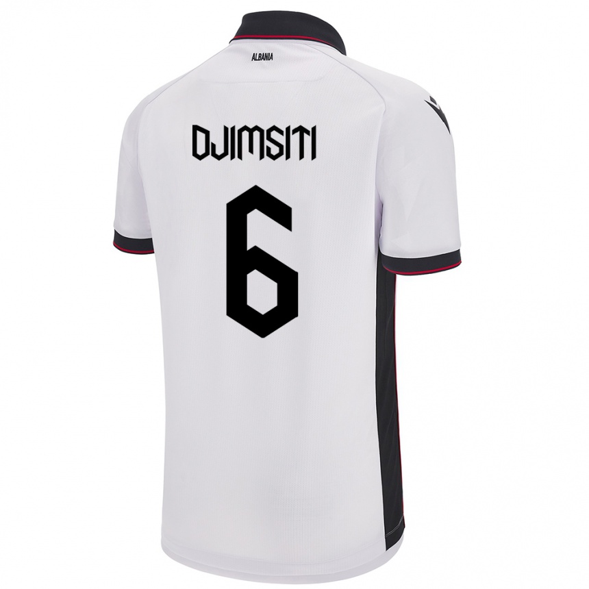 Niño Fútbol Camiseta Albania Berat Djimsiti #6 Blanco 2ª Equipación 24-26 Perú