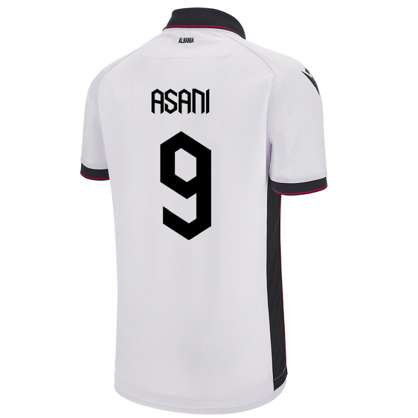 Niño Fútbol Camiseta Albania Jasir Asani #9 Blanco 2ª Equipación 24-26 Perú