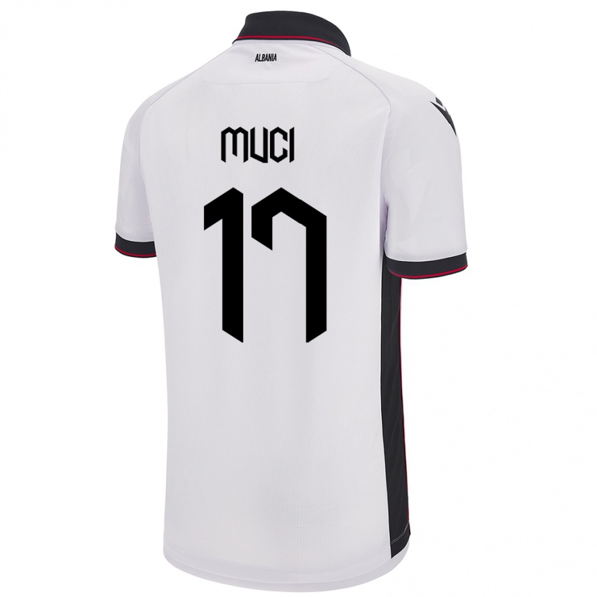 Niño Fútbol Camiseta Albania Ernest Muci #17 Blanco 2ª Equipación 24-26 Perú