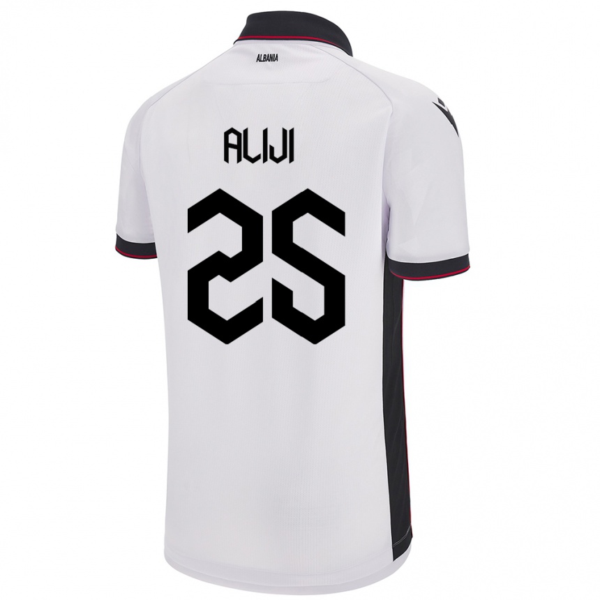 Niño Fútbol Camiseta Albania Naser Aliji #25 Blanco 2ª Equipación 24-26 Perú