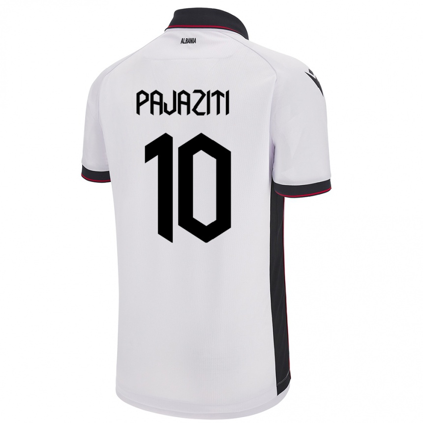 Niño Fútbol Camiseta Albania Adrion Pajaziti #10 Blanco 2ª Equipación 24-26 Perú