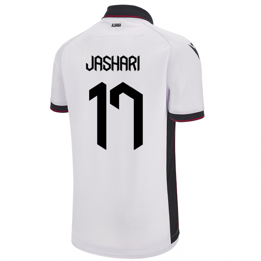 Niño Fútbol Camiseta Albania Elion Jashari #17 Blanco 2ª Equipación 24-26 Perú