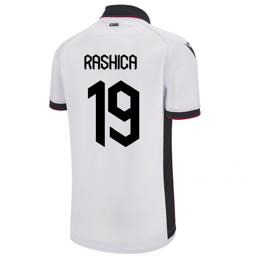 Niño Fútbol Camiseta Albania Ermir Rashica #19 Blanco 2ª Equipación 24-26 Perú