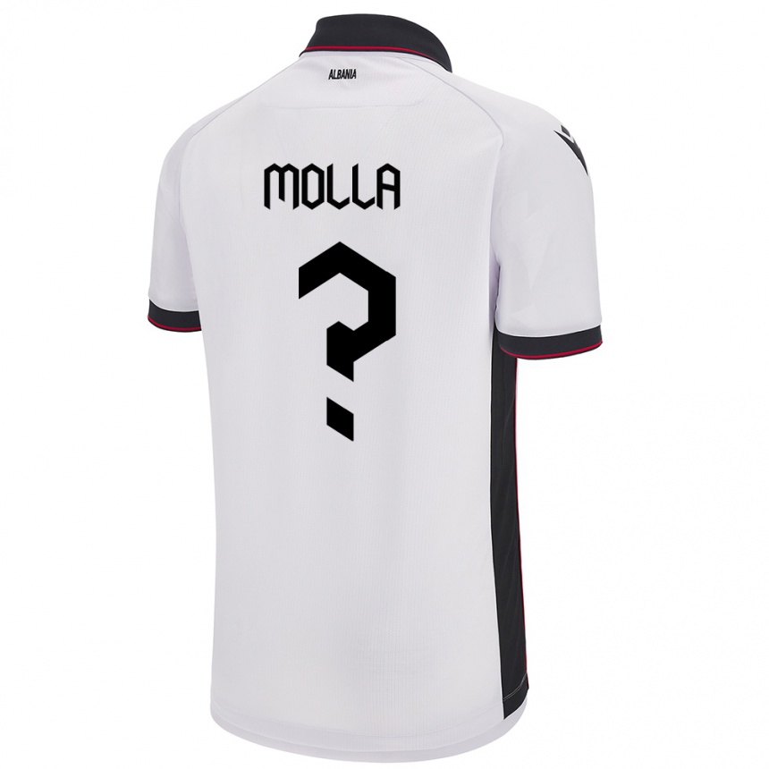 Niño Fútbol Camiseta Albania Marco Molla #0 Blanco 2ª Equipación 24-26 Perú