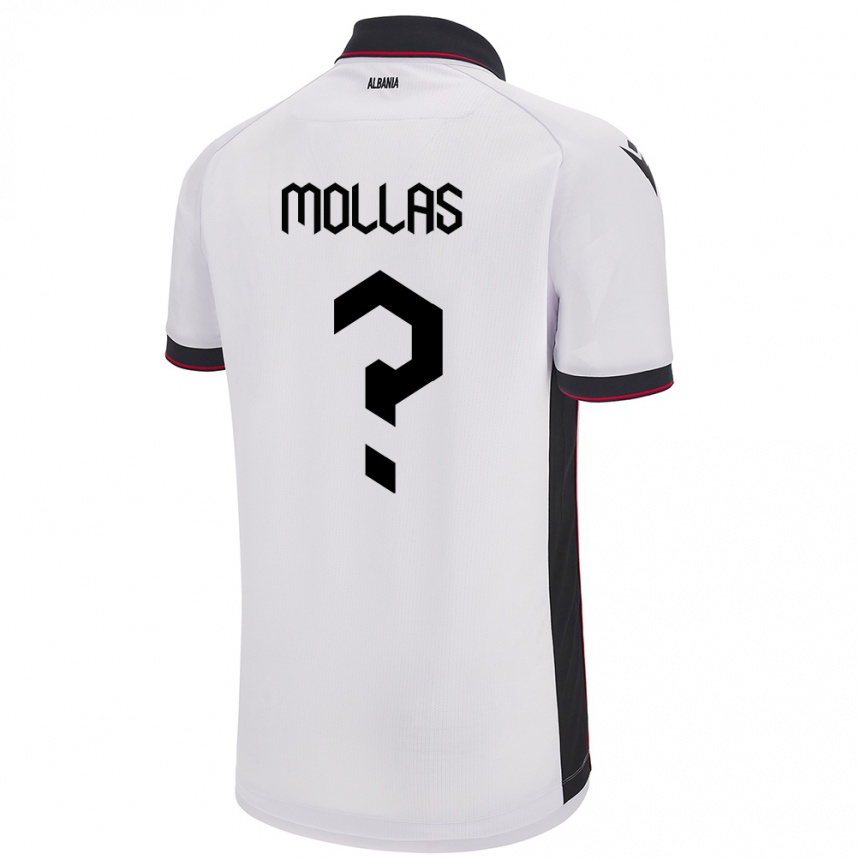 Niño Fútbol Camiseta Albania Arbi Mollas #0 Blanco 2ª Equipación 24-26 Perú