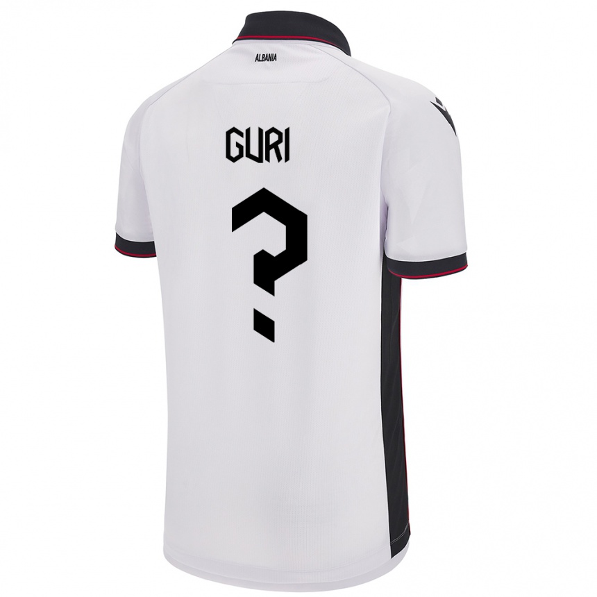 Niño Fútbol Camiseta Albania Gabriel Guri #0 Blanco 2ª Equipación 24-26 Perú