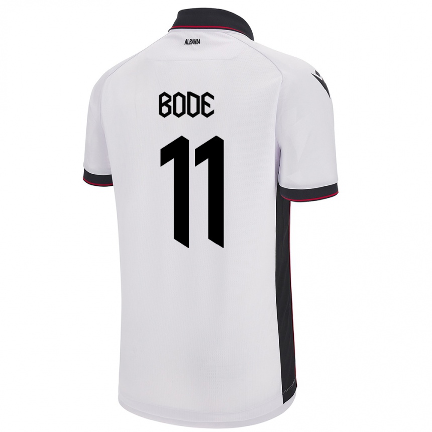 Niño Fútbol Camiseta Albania Ersi Bode #11 Blanco 2ª Equipación 24-26 Perú