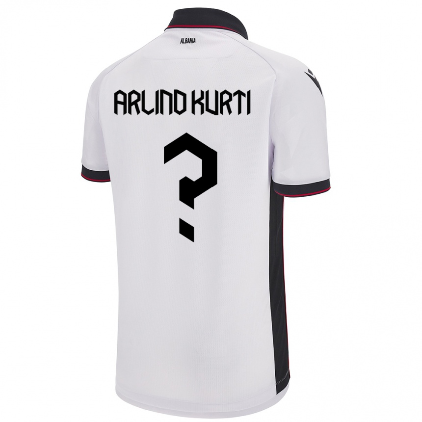 Niño Fútbol Camiseta Albania Arlind Kurti #0 Blanco 2ª Equipación 24-26 Perú