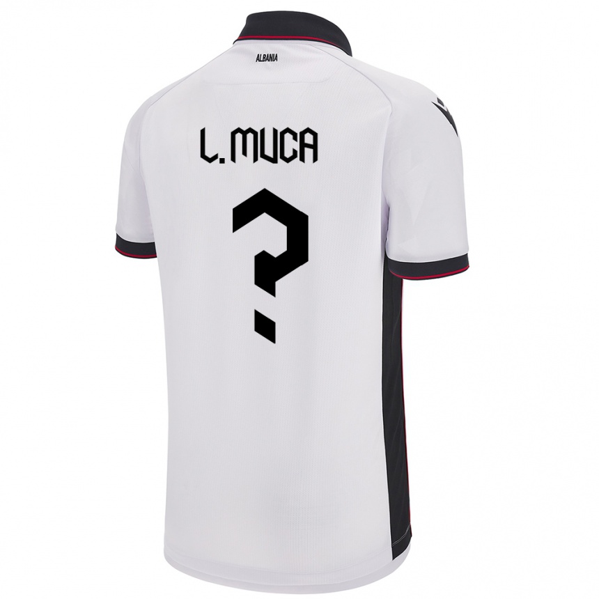 Niño Fútbol Camiseta Albania Leonard Muca #0 Blanco 2ª Equipación 24-26 Perú