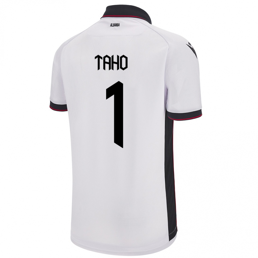 Niño Fútbol Camiseta Albania Alain Taho #1 Blanco 2ª Equipación 24-26 Perú