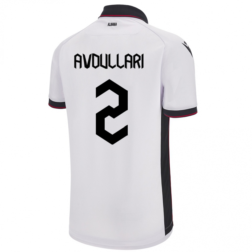 Niño Fútbol Camiseta Albania Davide Avdullari #2 Blanco 2ª Equipación 24-26 Perú