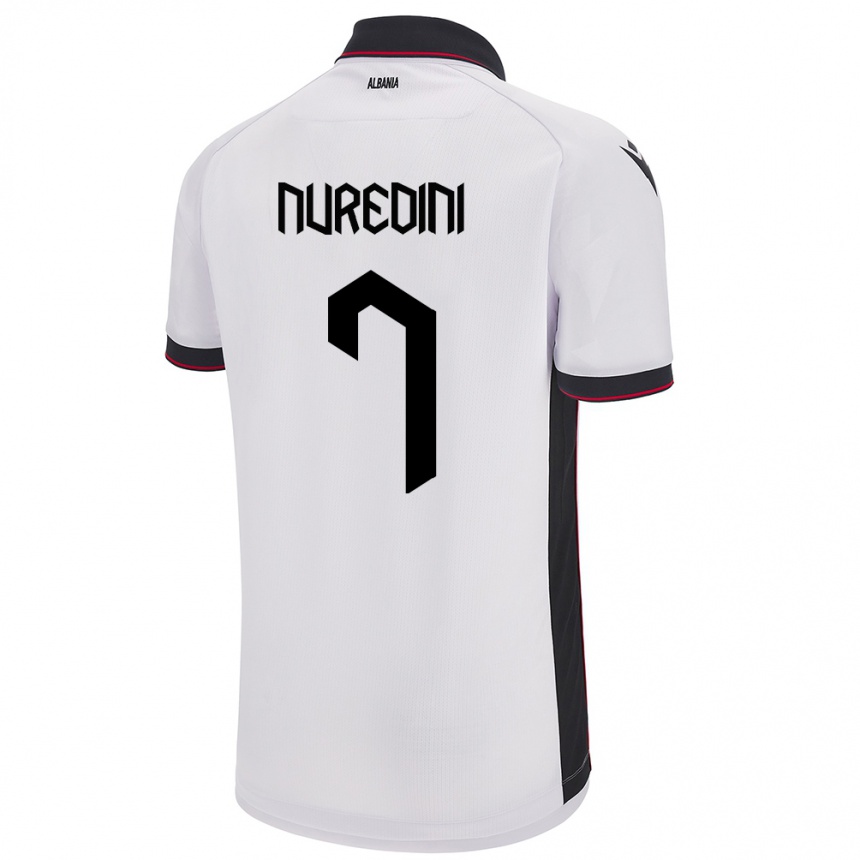 Niño Fútbol Camiseta Albania Joi Nuredini #7 Blanco 2ª Equipación 24-26 Perú