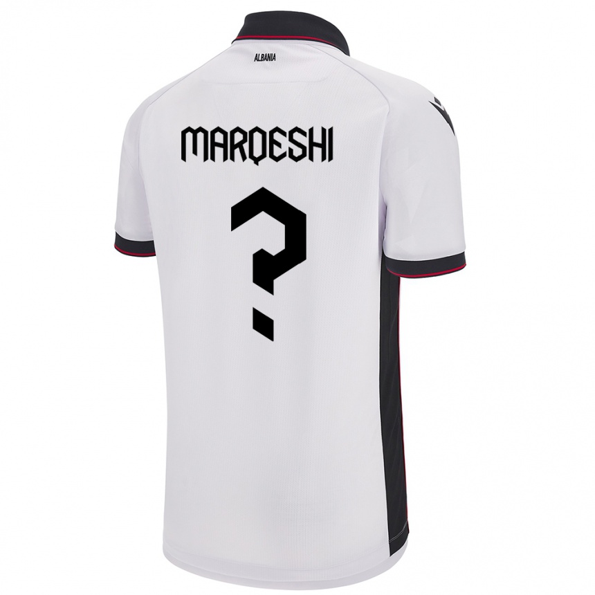 Niño Fútbol Camiseta Albania Ernesto Marqeshi #0 Blanco 2ª Equipación 24-26 Perú