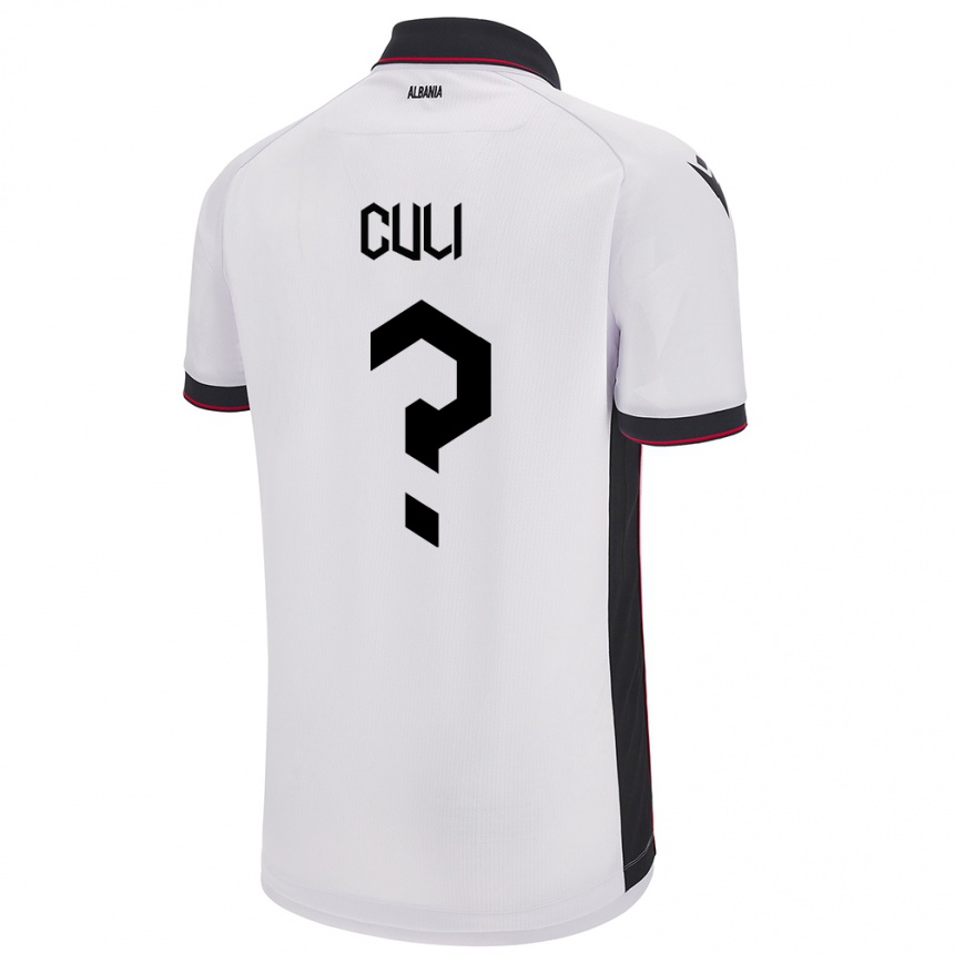 Niño Fútbol Camiseta Albania Daniel Culi #0 Blanco 2ª Equipación 24-26 Perú