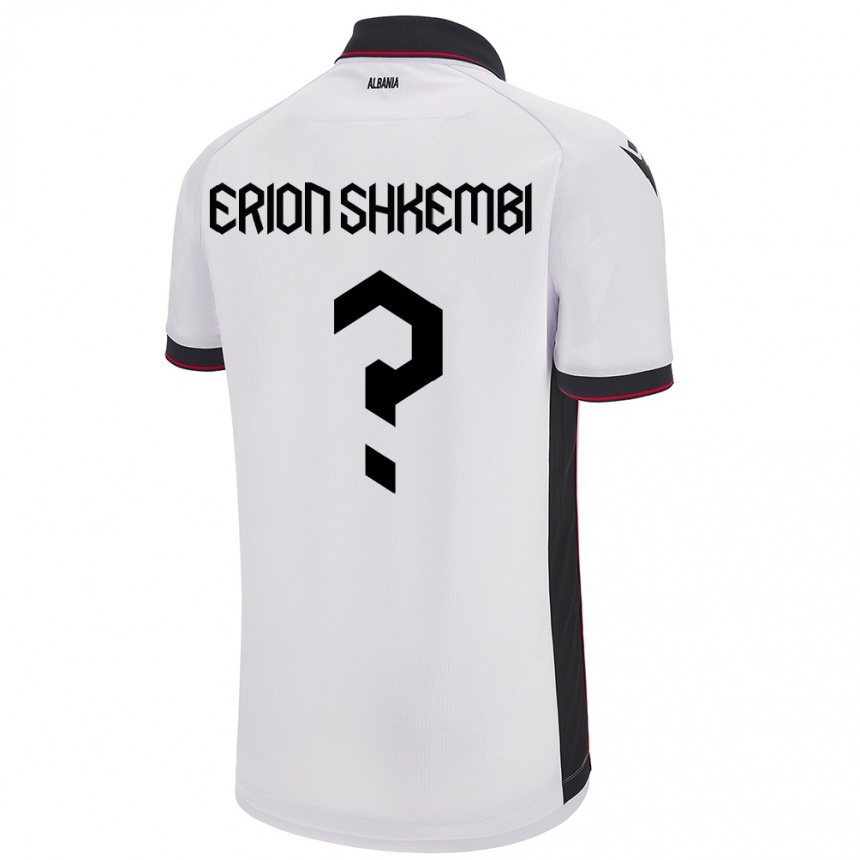 Niño Fútbol Camiseta Albania Erion Shkembi #0 Blanco 2ª Equipación 24-26 Perú