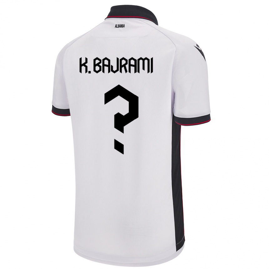 Niño Fútbol Camiseta Albania Klevi Bajrami #0 Blanco 2ª Equipación 24-26 Perú