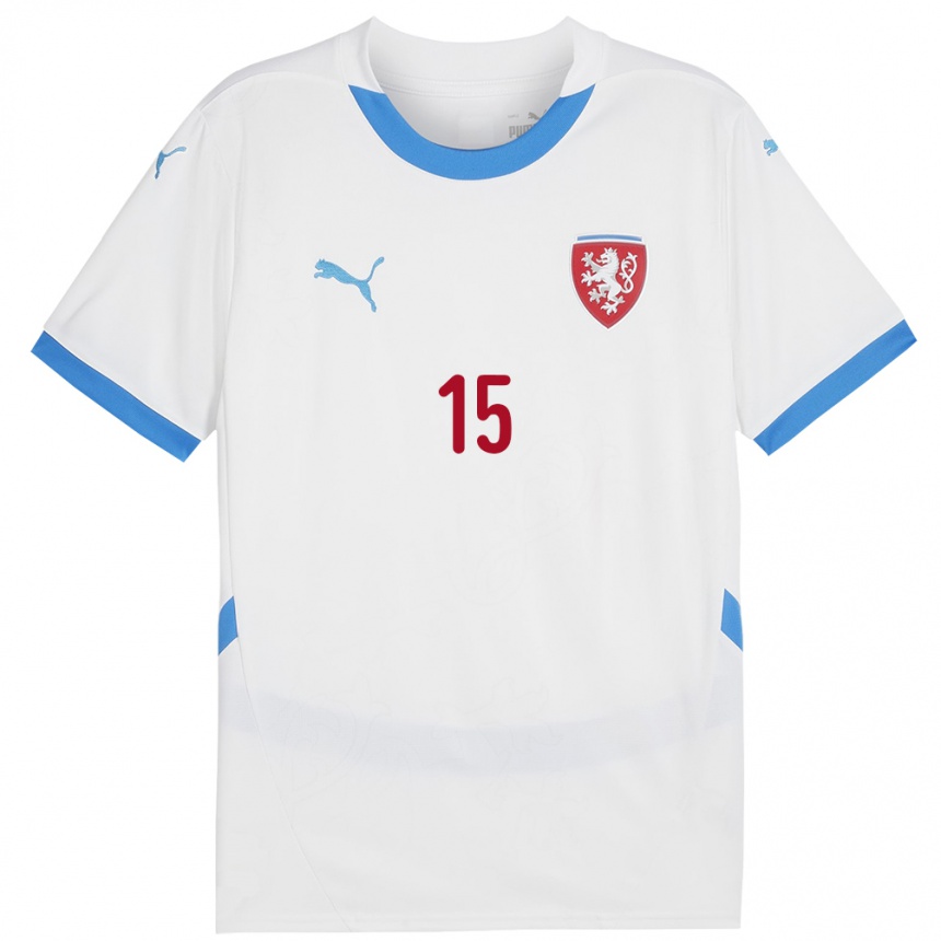 Niño Fútbol Camiseta Chequia Denis Visinsky #15 Blanco 2ª Equipación 24-26 Perú