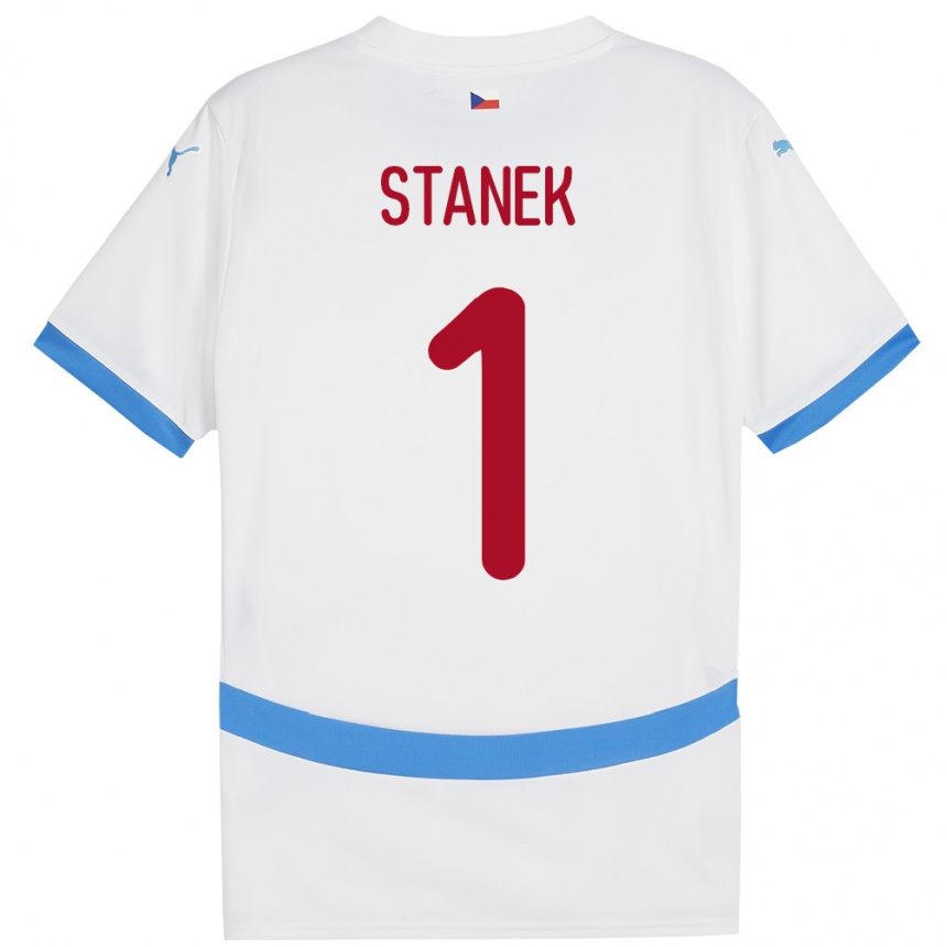 Niño Fútbol Camiseta Chequia Jindrich Stanek #1 Blanco 2ª Equipación 24-26 Perú