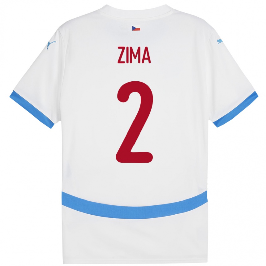 Niño Fútbol Camiseta Chequia David Zima #2 Blanco 2ª Equipación 24-26 Perú