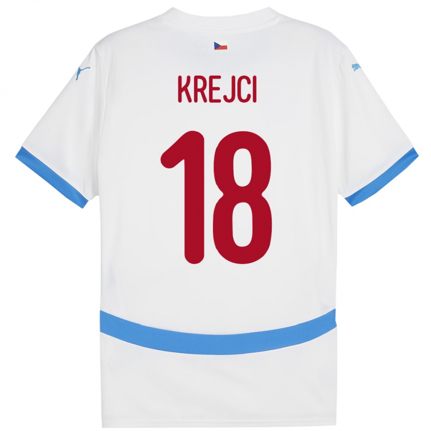 Niño Fútbol Camiseta Chequia Ladislav Krejci #18 Blanco 2ª Equipación 24-26 Perú