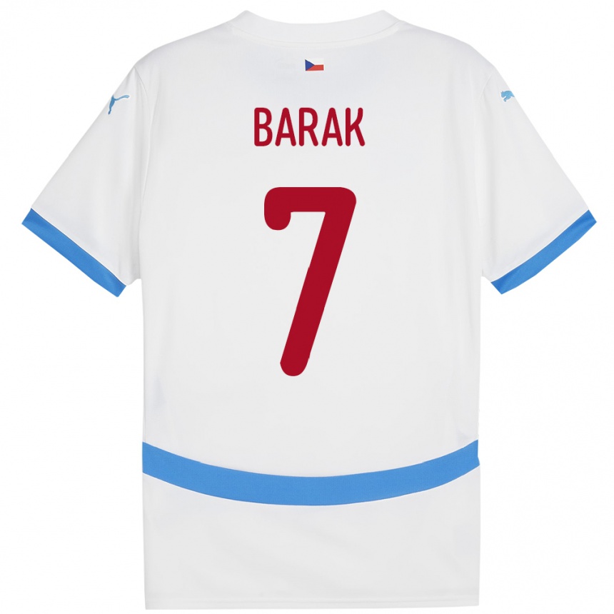 Niño Fútbol Camiseta Chequia Antonín Barák #7 Blanco 2ª Equipación 24-26 Perú