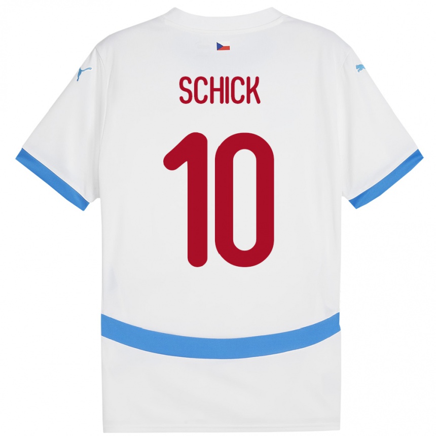 Niño Fútbol Camiseta Chequia Patrik Schick #10 Blanco 2ª Equipación 24-26 Perú