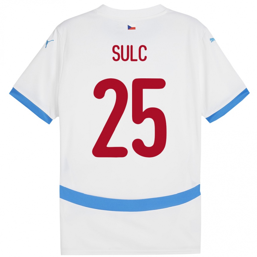 Niño Fútbol Camiseta Chequia Pavel Sulc #25 Blanco 2ª Equipación 24-26 Perú