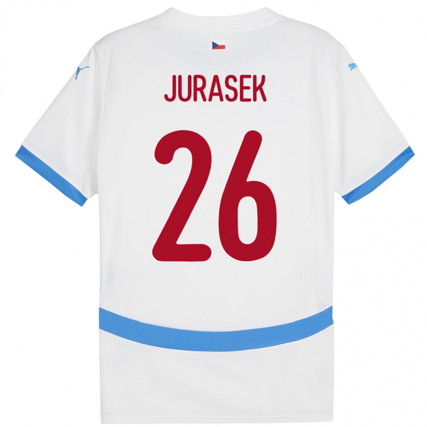 Niño Fútbol Camiseta Chequia Matej Jurasek #26 Blanco 2ª Equipación 24-26 Perú