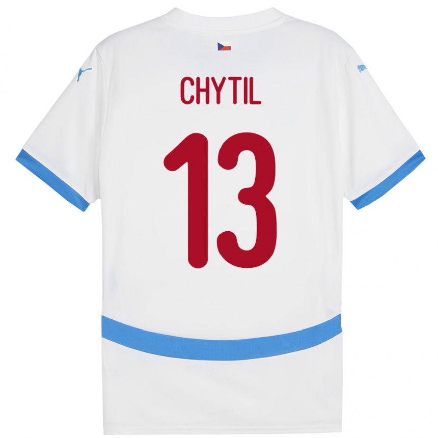 Niño Fútbol Camiseta Chequia Mojmir Chytil #13 Blanco 2ª Equipación 24-26 Perú