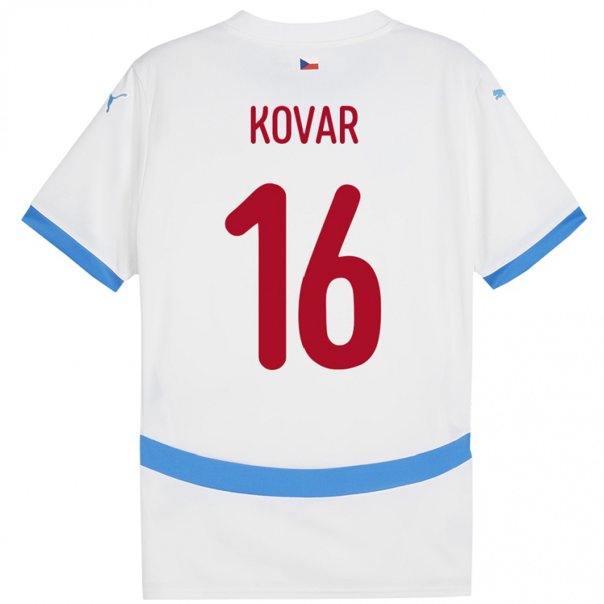 Niño Fútbol Camiseta Chequia Matej Kovar #16 Blanco 2ª Equipación 24-26 Perú