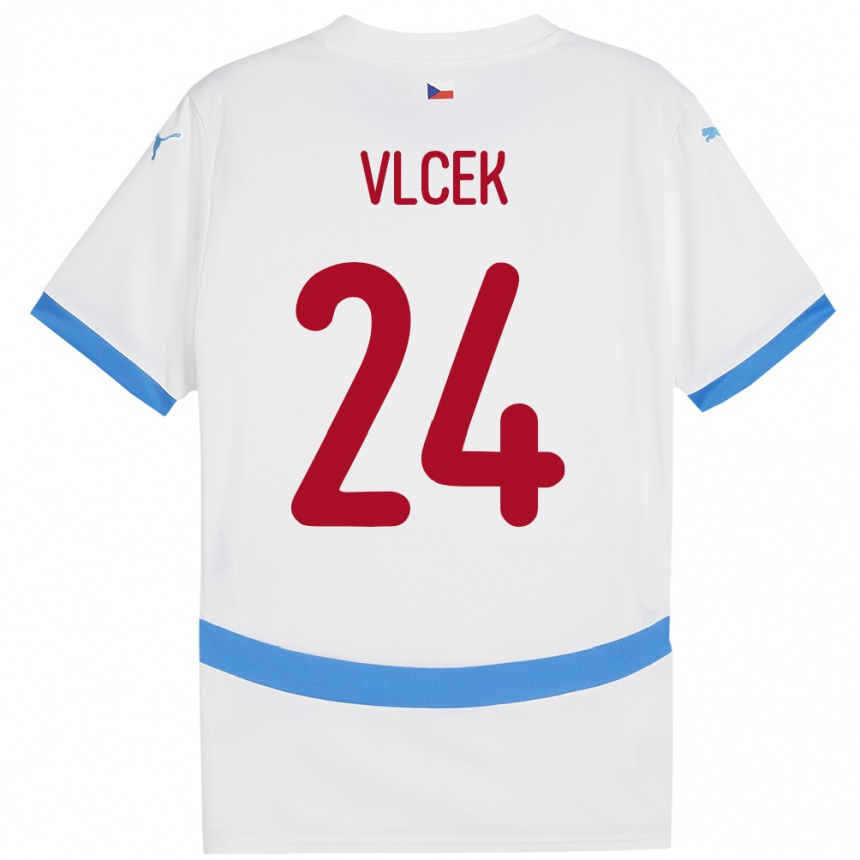 Niño Fútbol Camiseta Chequia Tomas Vlcek #24 Blanco 2ª Equipación 24-26 Perú