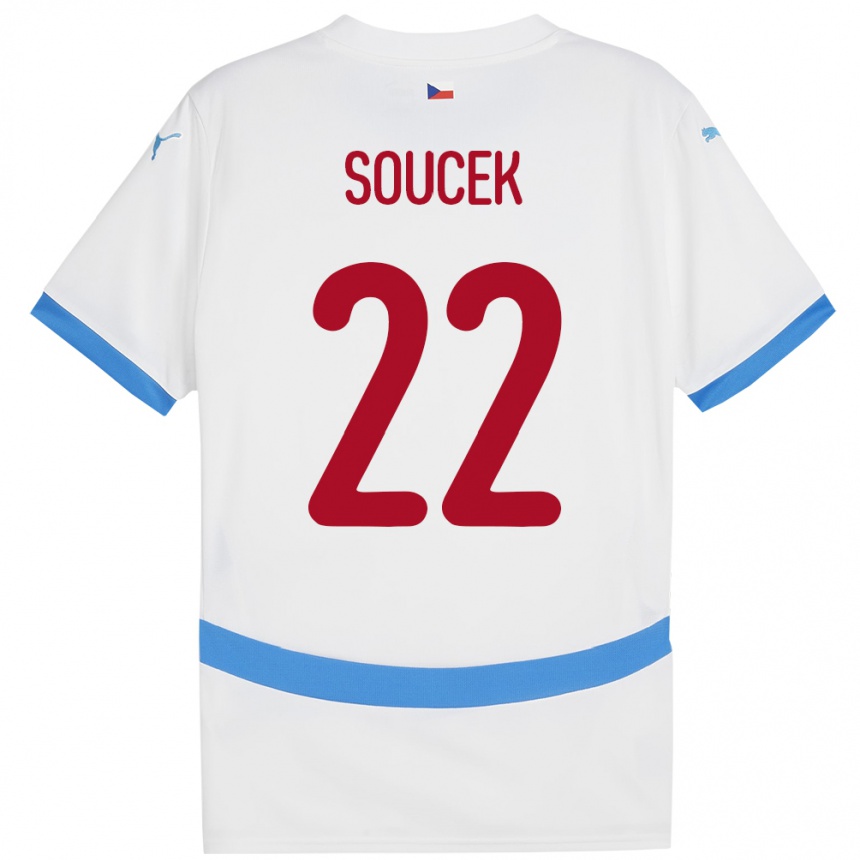 Niño Fútbol Camiseta Chequia Tomas Soucek #22 Blanco 2ª Equipación 24-26 Perú