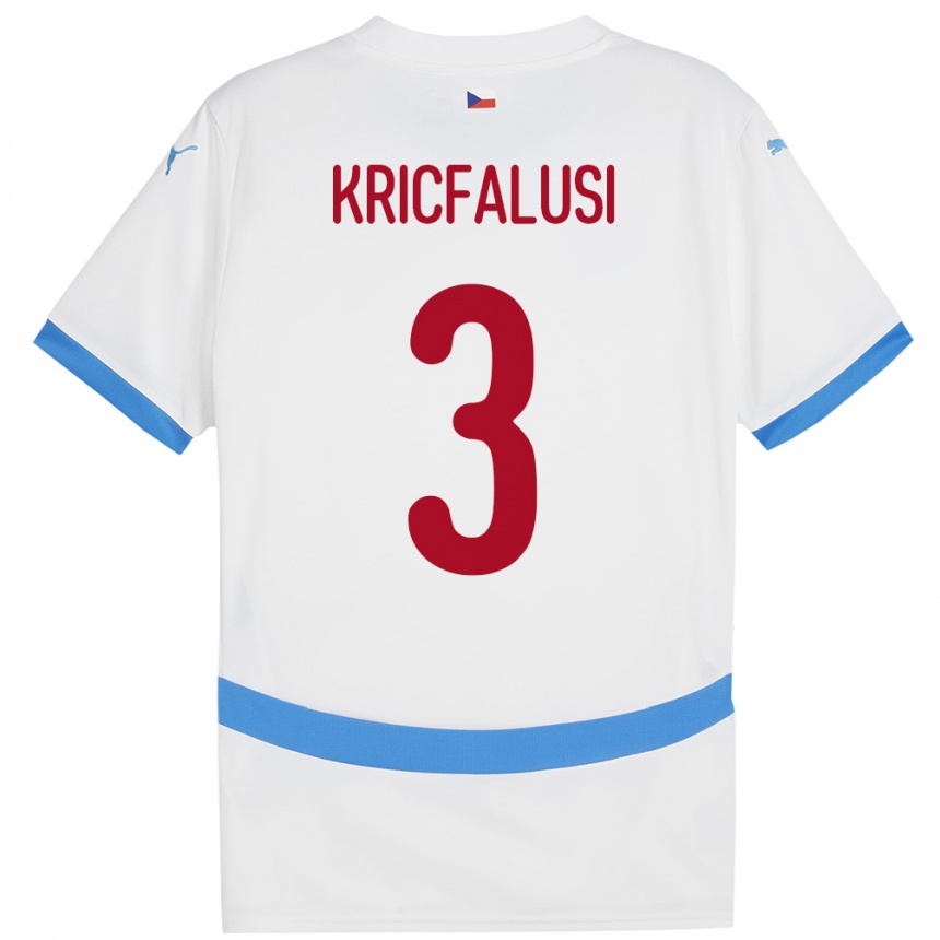 Niño Fútbol Camiseta Chequia Ondrej Kricfalusi #3 Blanco 2ª Equipación 24-26 Perú