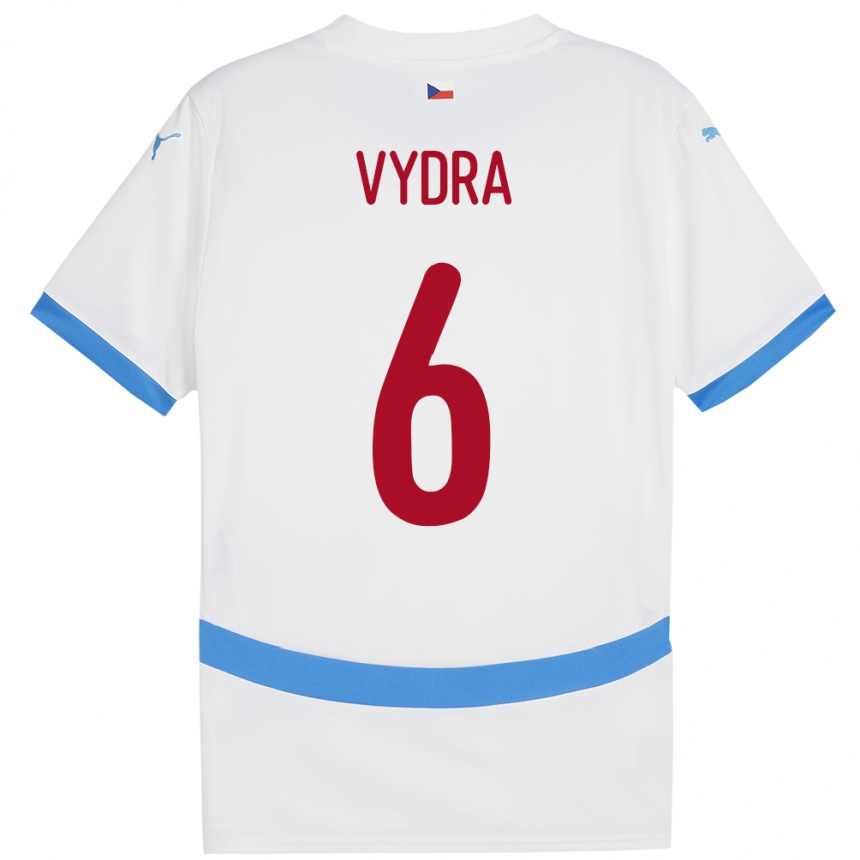 Niño Fútbol Camiseta Chequia Patrik Vydra #6 Blanco 2ª Equipación 24-26 Perú