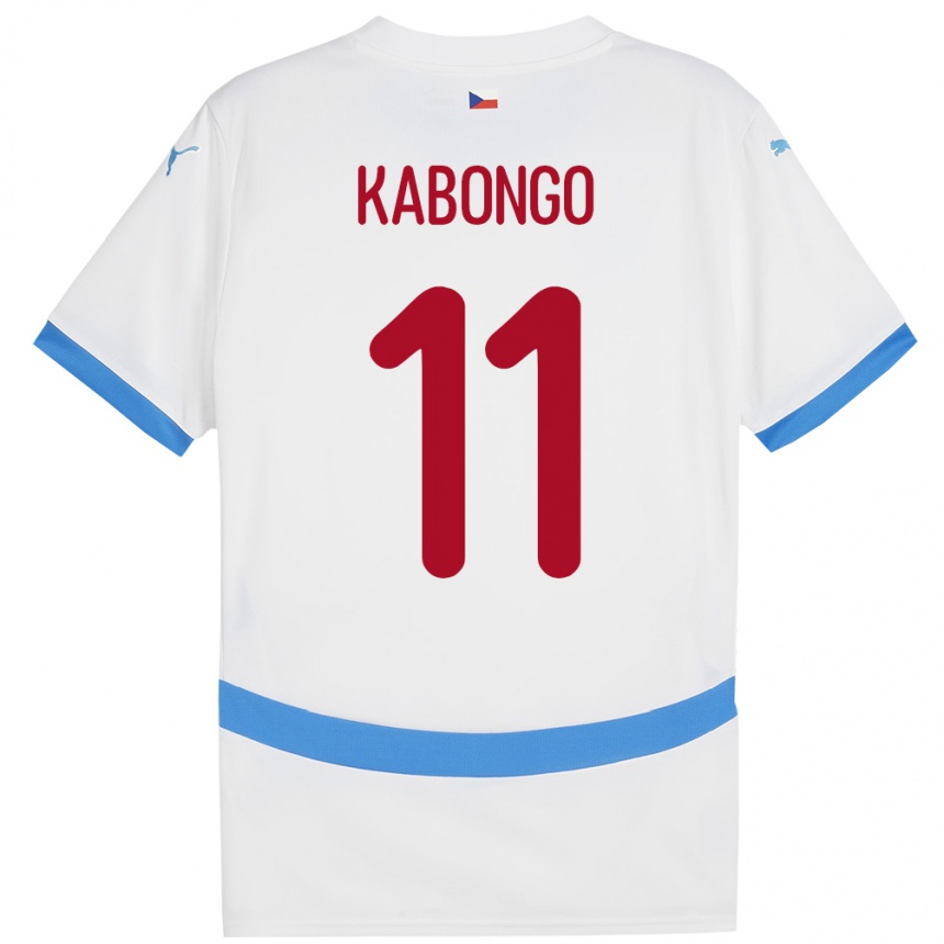 Niño Fútbol Camiseta Chequia Christophe Kabongo #11 Blanco 2ª Equipación 24-26 Perú