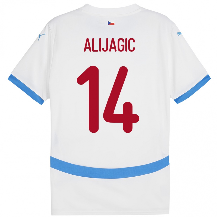 Niño Fútbol Camiseta Chequia Denis Alijagic #14 Blanco 2ª Equipación 24-26 Perú