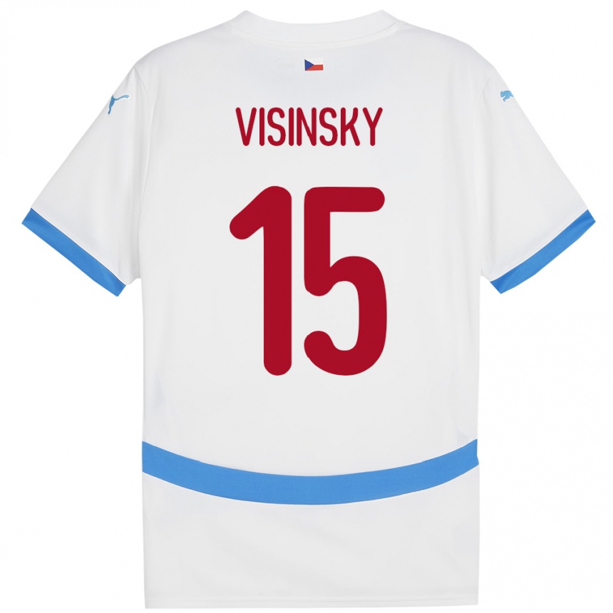 Niño Fútbol Camiseta Chequia Denis Visinsky #15 Blanco 2ª Equipación 24-26 Perú