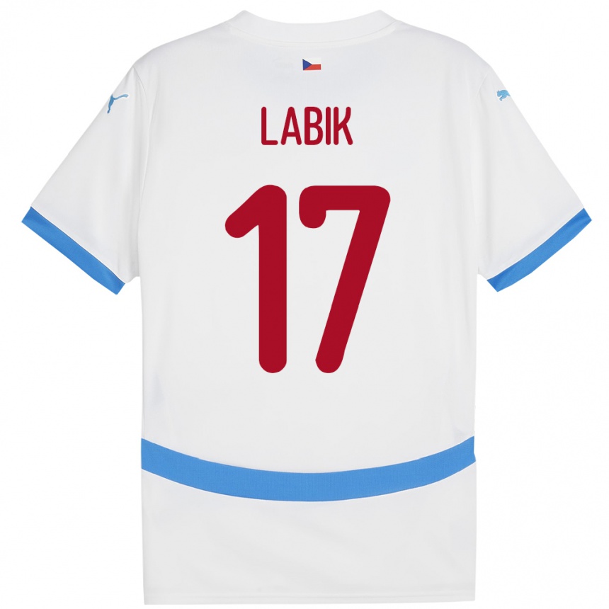 Niño Fútbol Camiseta Chequia Albert Labik #17 Blanco 2ª Equipación 24-26 Perú