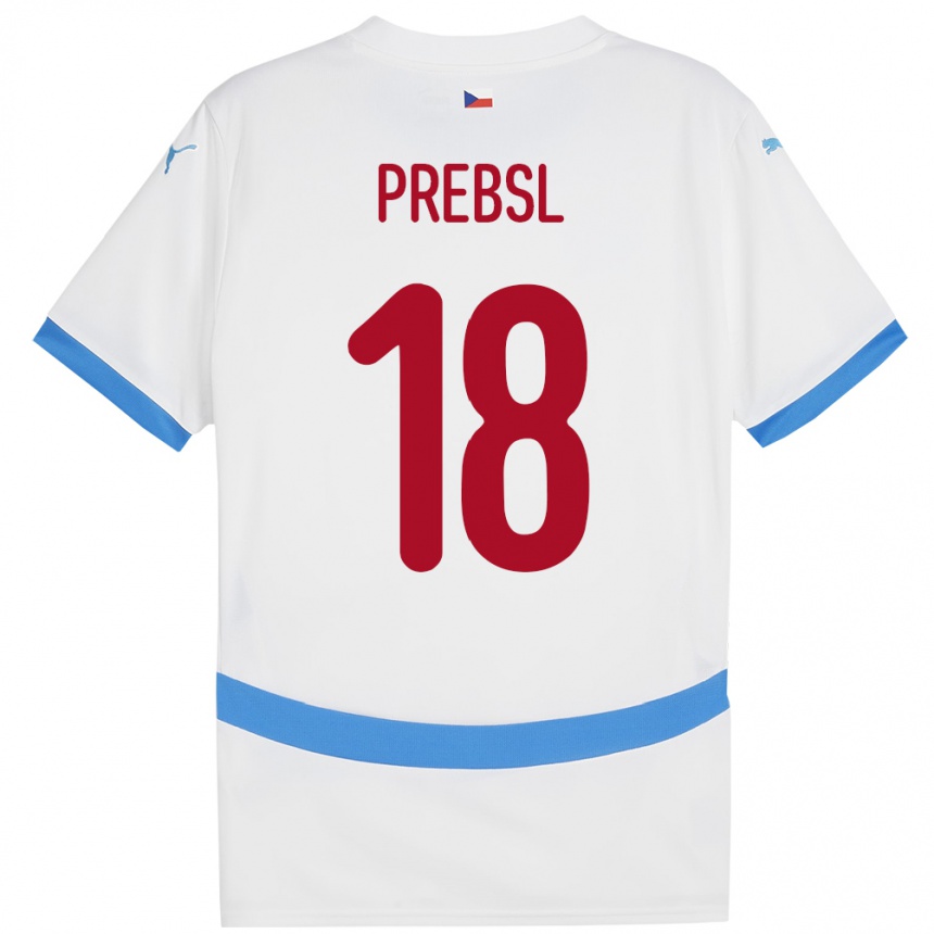 Niño Fútbol Camiseta Chequia Filip Prebsl #18 Blanco 2ª Equipación 24-26 Perú