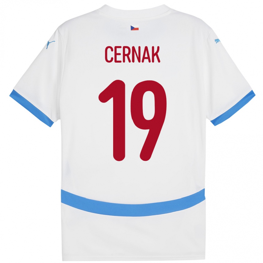 Niño Fútbol Camiseta Chequia Michal Cernak #19 Blanco 2ª Equipación 24-26 Perú