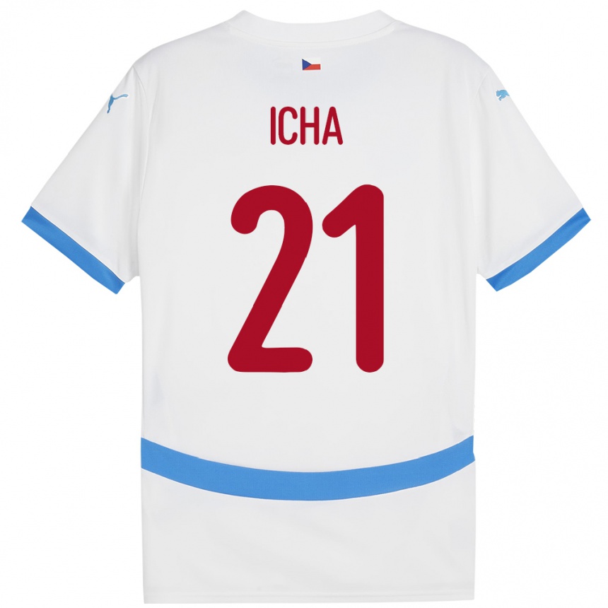 Niño Fútbol Camiseta Chequia Marek Icha #21 Blanco 2ª Equipación 24-26 Perú