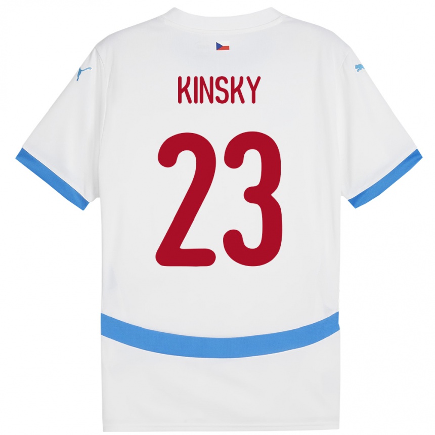 Niño Fútbol Camiseta Chequia Antonin Kinsky #23 Blanco 2ª Equipación 24-26 Perú