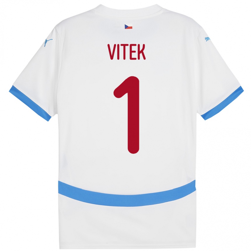 Niño Fútbol Camiseta Chequia Radek Vitek #1 Blanco 2ª Equipación 24-26 Perú