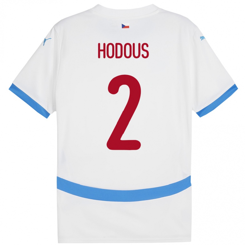 Niño Fútbol Camiseta Chequia Petr Hodous #2 Blanco 2ª Equipación 24-26 Perú