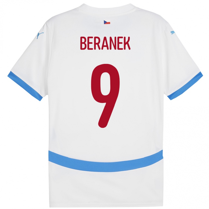 Niño Fútbol Camiseta Chequia Marek Beranek #9 Blanco 2ª Equipación 24-26 Perú