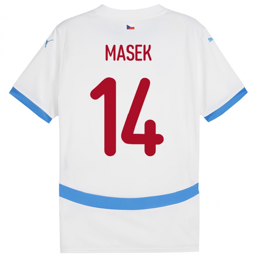 Niño Fútbol Camiseta Chequia Lukas Masek #14 Blanco 2ª Equipación 24-26 Perú